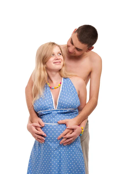 Ευτυχισμένο ζευγάρι - έγκυος με τον σύζυγό της — Φωτογραφία Αρχείου