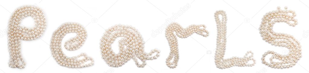 Word Pearls set of perls on a white background