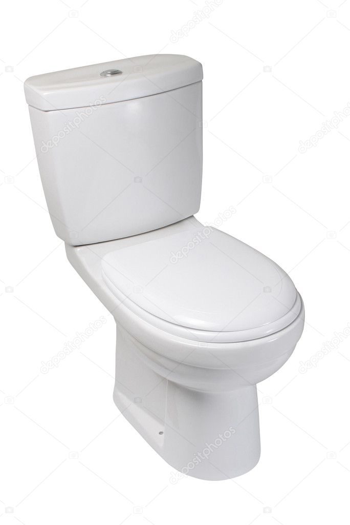 Toilet bowl, isolated on white. File includes clipping path for easy background removing