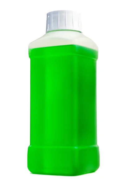 Botella de plástico con líquido de limpieza —  Fotos de Stock