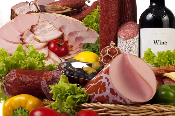 Una composición de carne y verduras — Foto de Stock