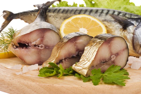 A composition with mackerel fish — Stock Photo, Image