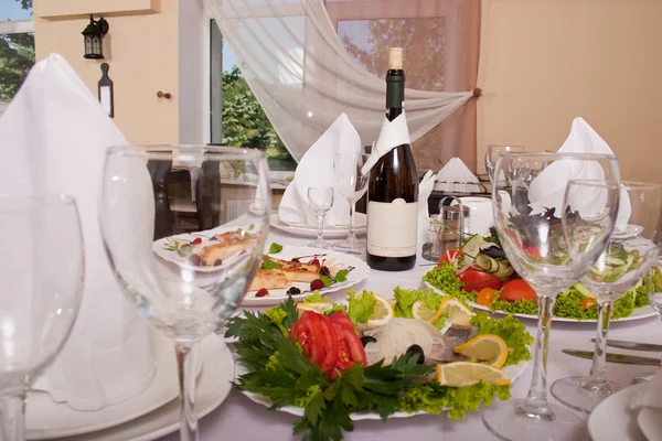 Beautiful Served Table Waiting Guests — Stock Photo, Image