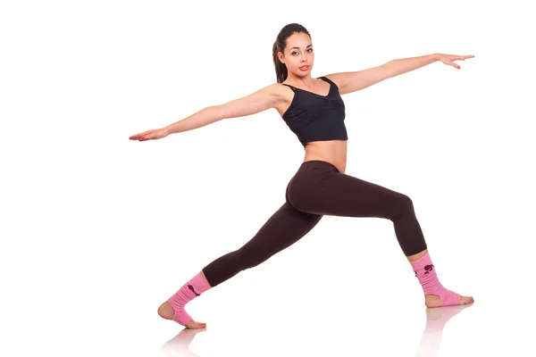 Young girl doing a fitness exercises — Stock Photo, Image