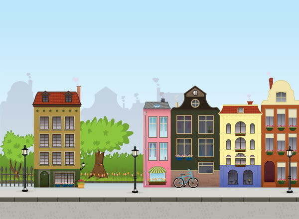 European City Center. Metropolitan Vector Collection.