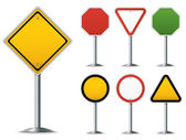 Blank traffic sign set. Easy to edit vector image.