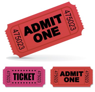 Admit one Vector Tickets Set clipart