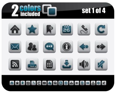 Web Icons Set. Steelo Series. Set 1 of 4. clipart