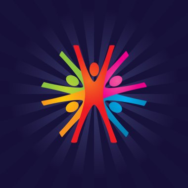 Abstract Colorful Vector Teamwork Background