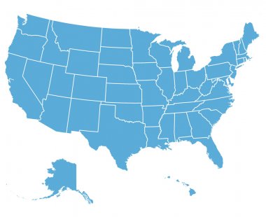 Amerika Birleşik Devletleri vektör harita