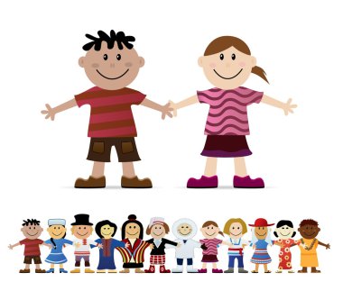 Friendship. Kids of the world. clipart