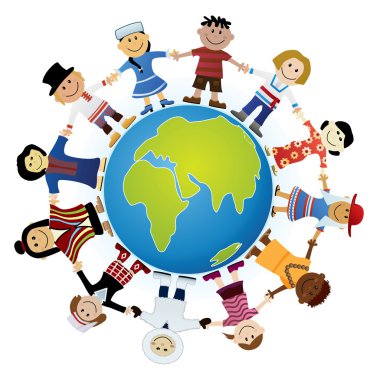 Kids Of The World Illustration clipart