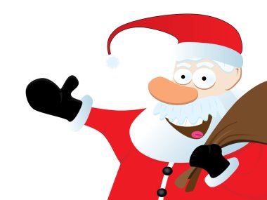 Happy Vector Santa Claus On White Background. Christmas Series. clipart
