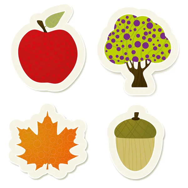 Autumn Vector Stickers Set Vector Stickers Collection — Stock Vector