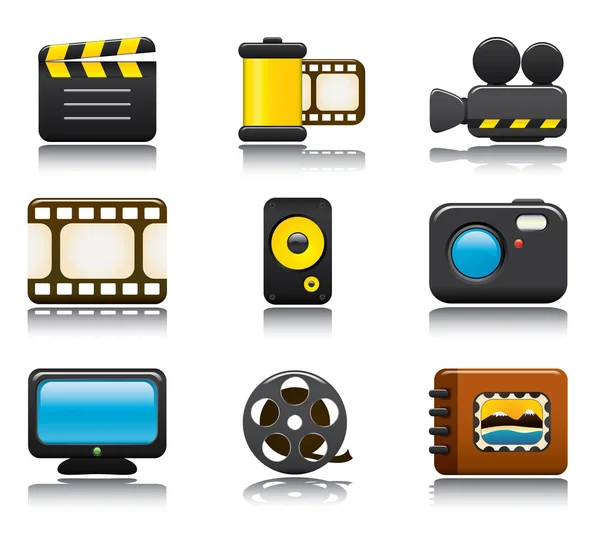 Video and Photo Icon Set One — Wektor stockowy