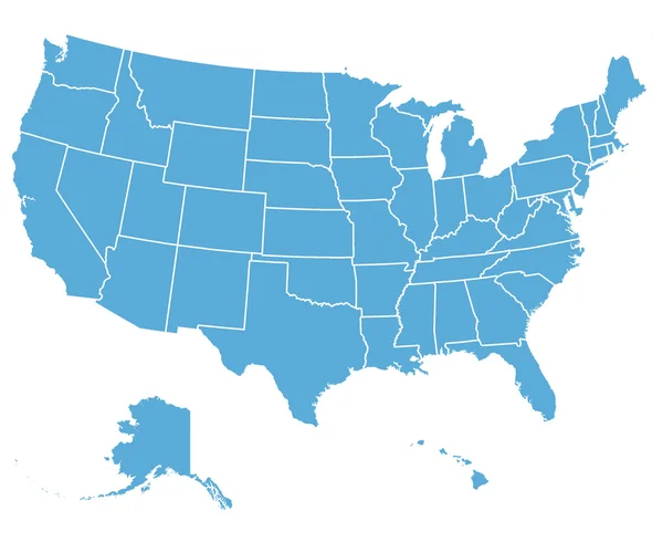 Carte vectorielle des États-Unis — Image vectorielle