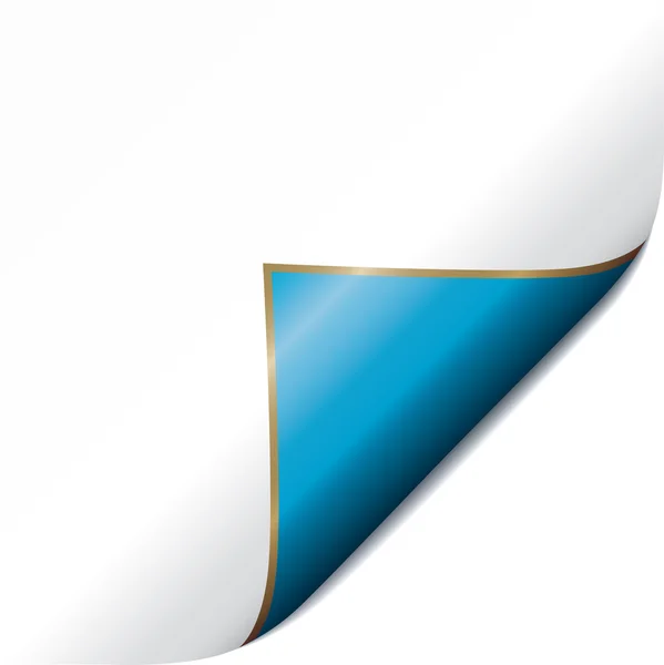 Weiße Papierecke Mit Blauer Seitenrolle — Stockvektor
