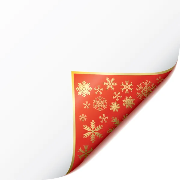 Witte Vector Pagina Gekruld Hoek Kerstmis Decoratie Collectie — Stockvector