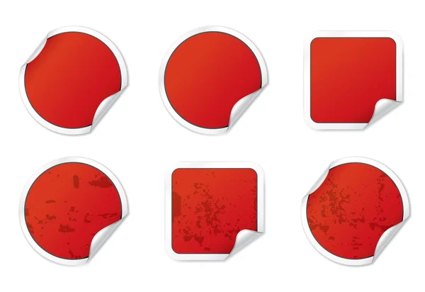 Red Stickers — Stock Vector