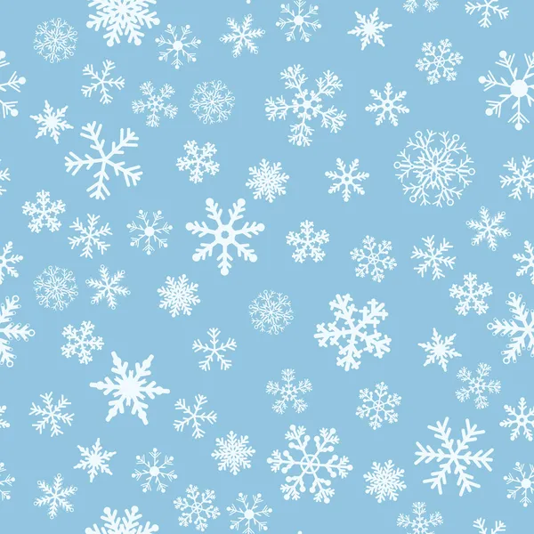 Neve senza soluzione di continuità luce blu vettoriale sfondo — Vettoriale Stock
