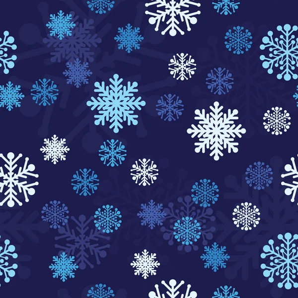 雪のシームレスな暗い青ベクトル背景 シームレスな背景シリーズ — ストックベクタ