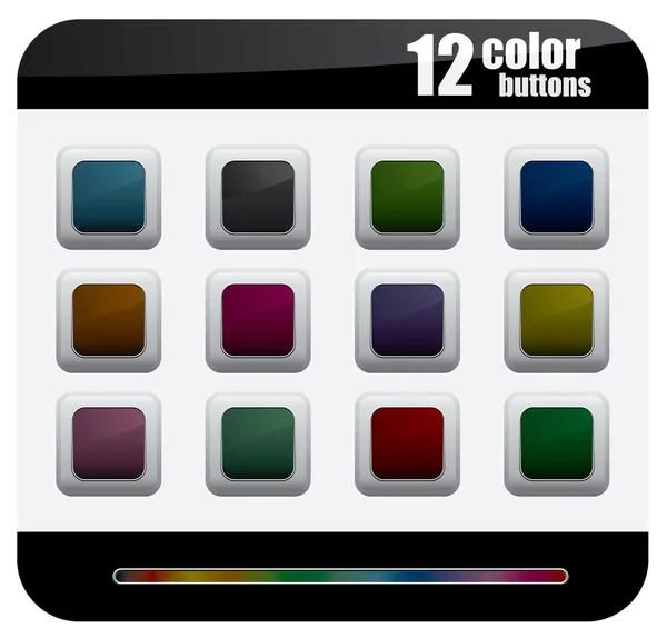 Vector Color Buttons Set Steelo Series — Stock Vector
