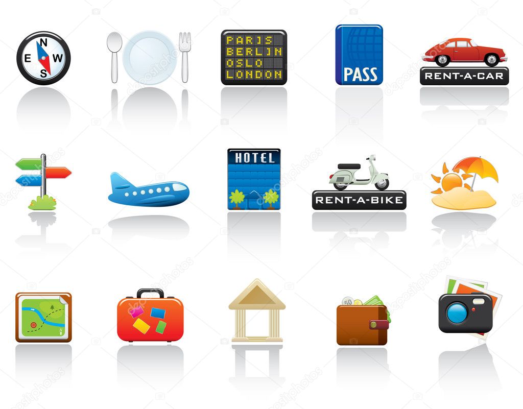Travel Icon Set. Easy To Edit Vector Image.