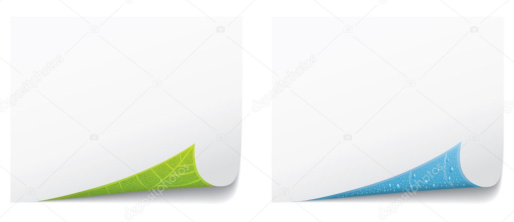Vector white page corner curl. Environment concept.