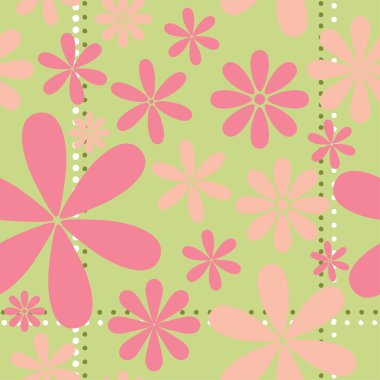 Pink Retro Floral Pattern clipart