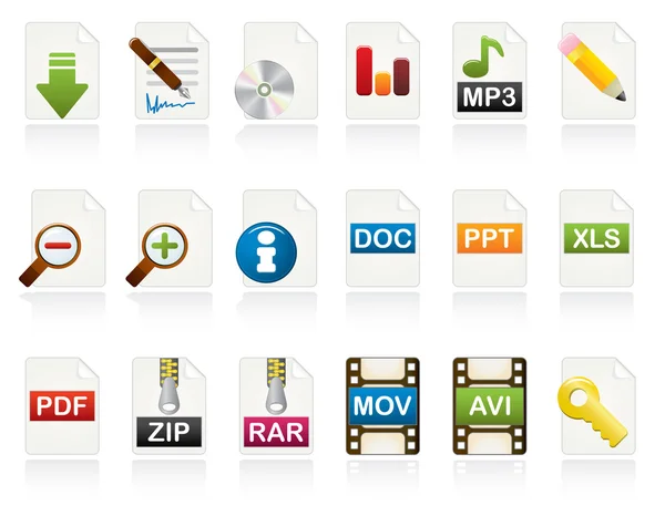 Document Icon Set Color Vector Icons Series — Stock Vector