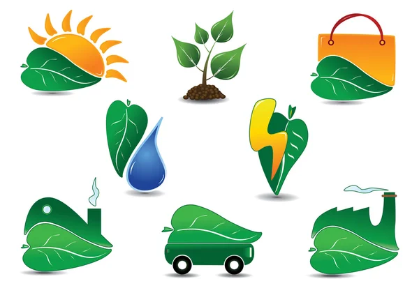 Large Ecology Icon Set Easy Edit Vector — Stock Vector