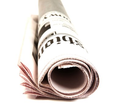 Beyaz arka plan üzerinde izole gazetesi.