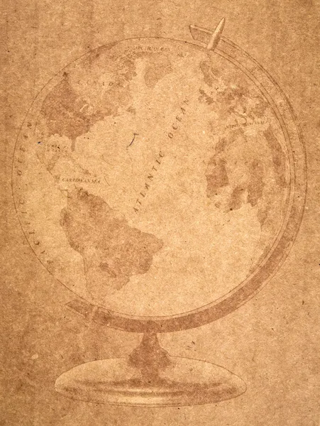 Globus auf altem Papier — Stockfoto
