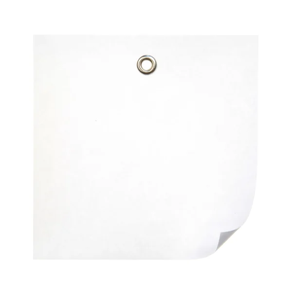 Página Branca Branco Com Clipe Isolado Branco — Fotografia de Stock