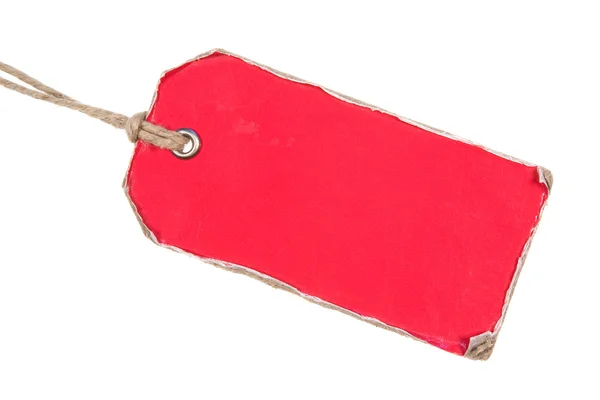 Red Vintage Cardboard Tad Terisolasi Latar Belakang Putih — Stok Foto