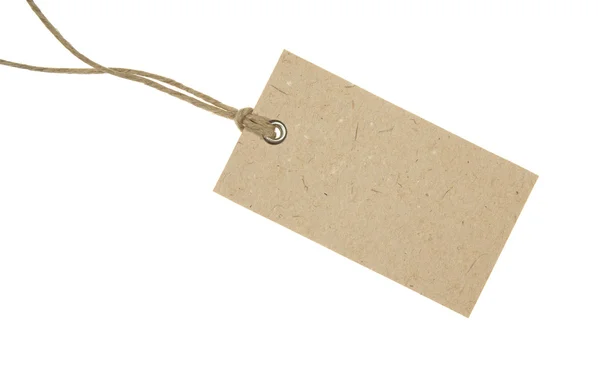 Blank Cardboard Tag Isolated White — Stock Photo, Image