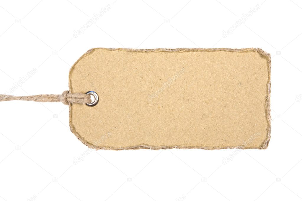 Old-Style Cardboard Tag Isolated On White Background