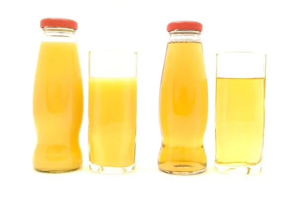Orange Apple Juice Isolated White — Stock Photo, Image