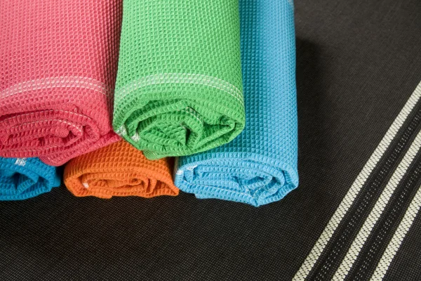 Towel Set Textile Background — Stok fotoğraf