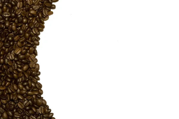 Kahve Çekirdekleri Çerçeve Beyaz Izole Kahve Serisi — Stok fotoğraf