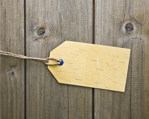 stock image Blank Price Tag On Wooden Background