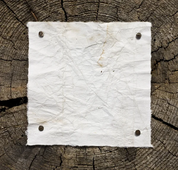 木製の背景に古い紙 — ストック写真