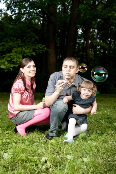 Šťastná Rodina Lesoparku — Stock fotografie