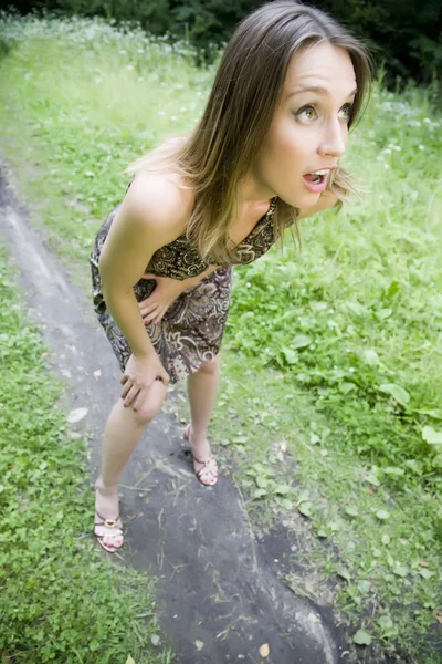 Funny Pretty Model Portrait Outdoors — Stock Photo, Image
