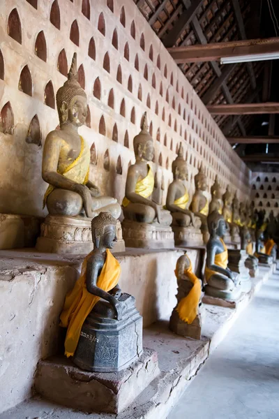 Manastır Wat Saket Vientiane Laos Antik Buda Heykellerinde — Stok fotoğraf