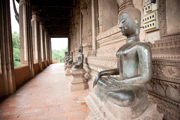 Estátua Buda Wat Phra Keo Altar Esmeralda Buda Vientiane Laos — Fotografia de Stock