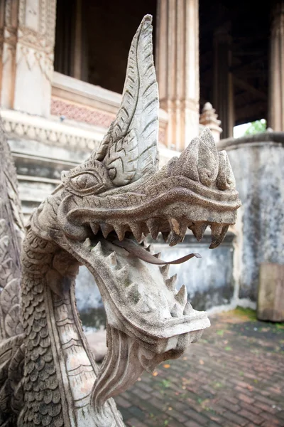 Figura Mítica Budista Naga Dragón Mágico Que Vive Agua Wat —  Fotos de Stock
