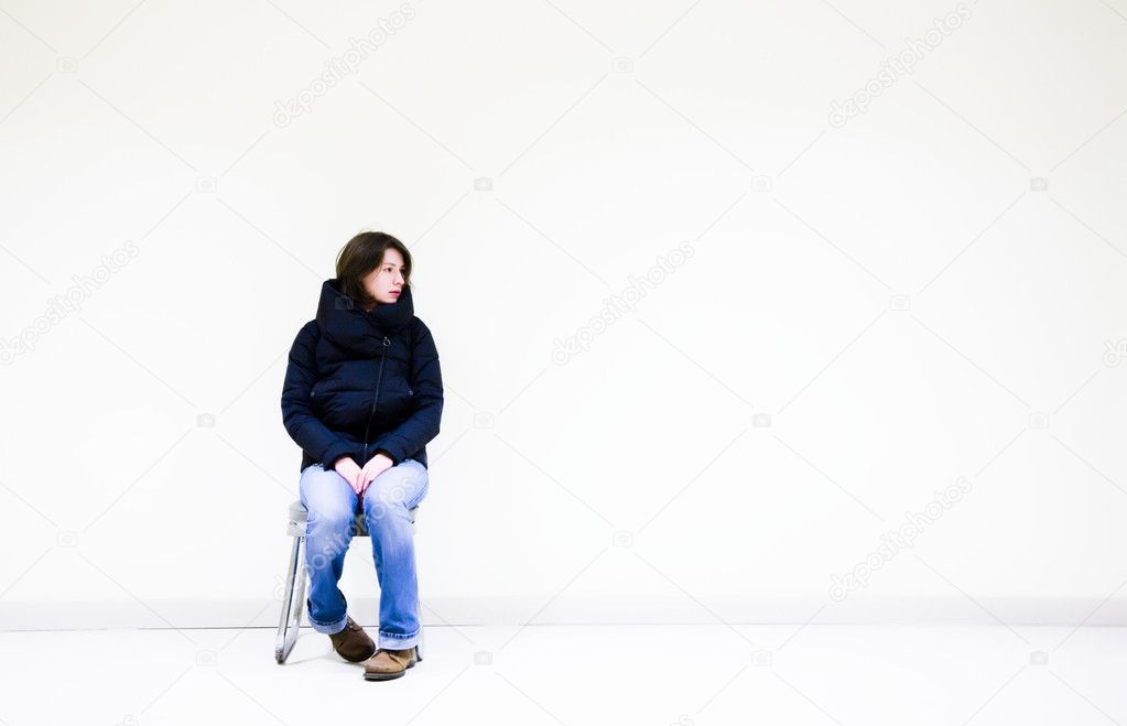 Woman On The White Background
