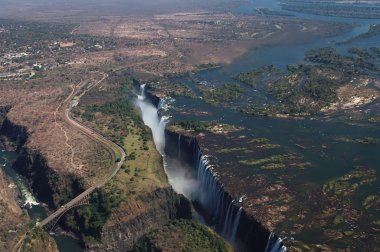 Victoria falls, aerial view clipart