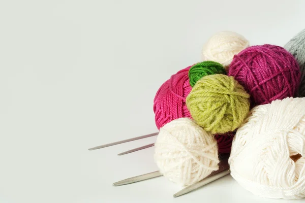 Esferas de fios para tricotar — Fotografia de Stock